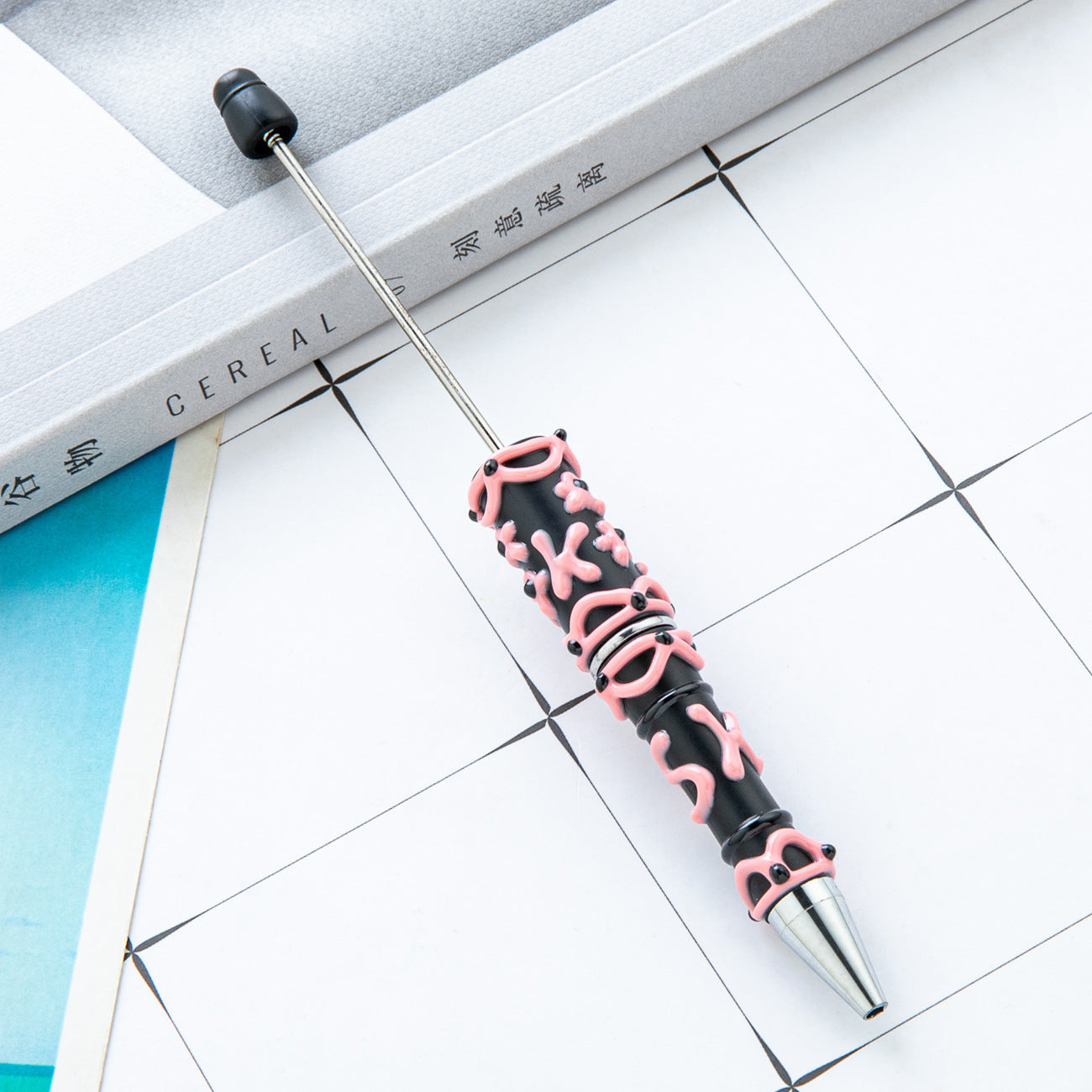 Wholesale Creative cream glue hand-painted beaded pen diy hand-painted oil ball point pen Macaron cream cute pen